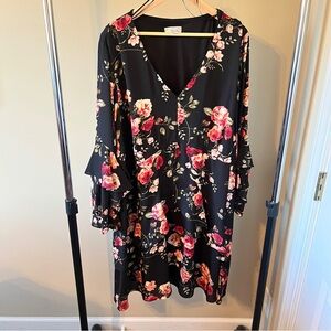 Floral Black Dress